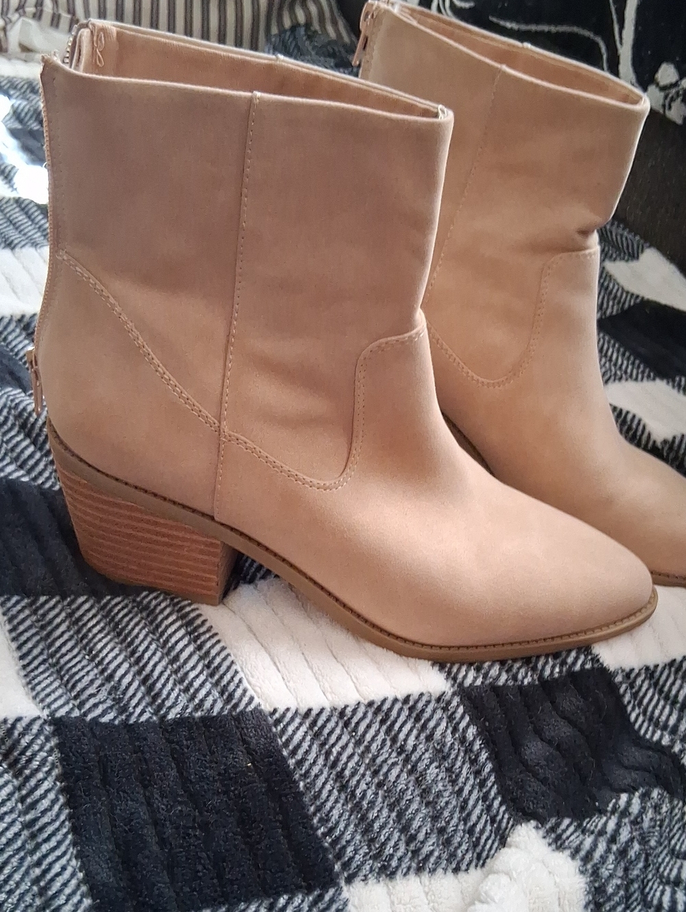 Suede Leather.DV by Dolce Vita Tan Suede Ankle Booties